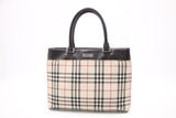 Burberry Handbag in Beige Checked Canvas