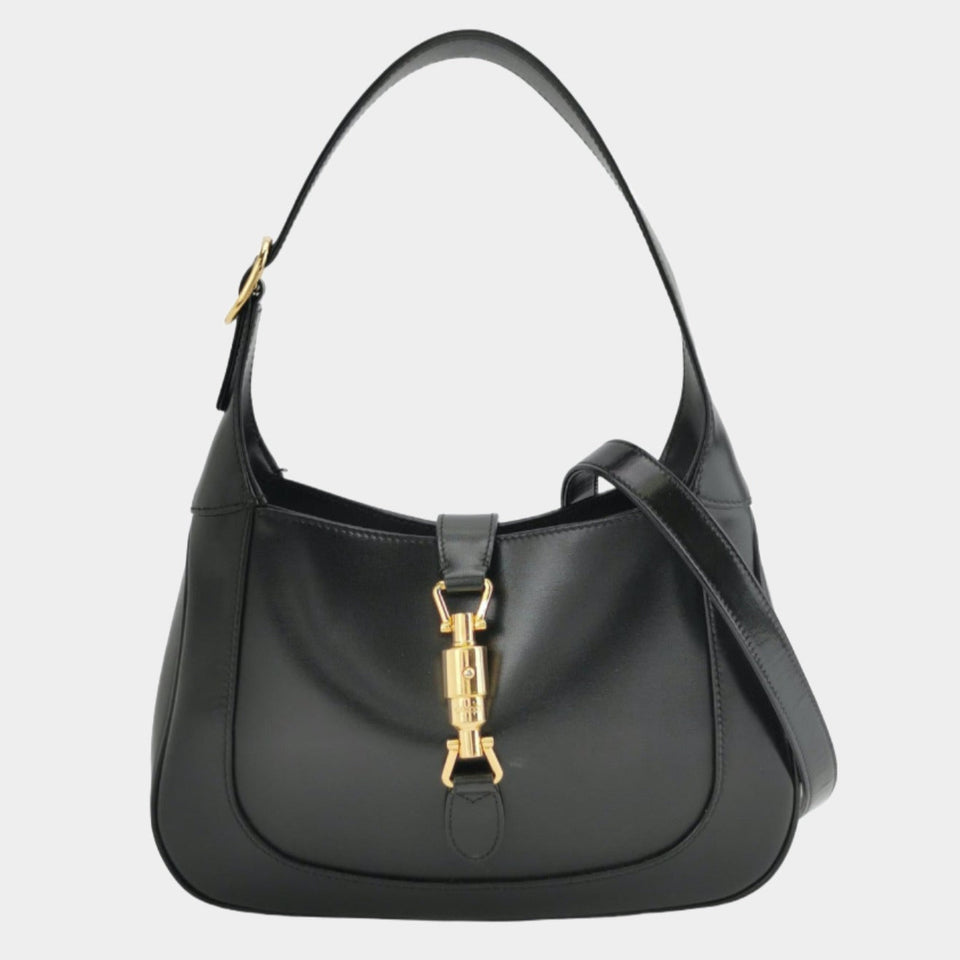 Gucci Jackie 1961 Black Leather Bag with Adjustable Strap Never Worn