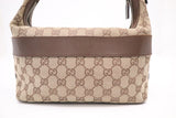 Gucci Shoulder Bag in GG Canvas and Brown Leather
