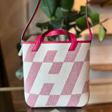 Hermes Ambie PM Framboise Toile H Veau Swift Tote
