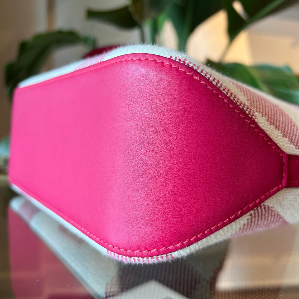 Hermes Ambie PM Framboise Toile H Veau Swift Tote
