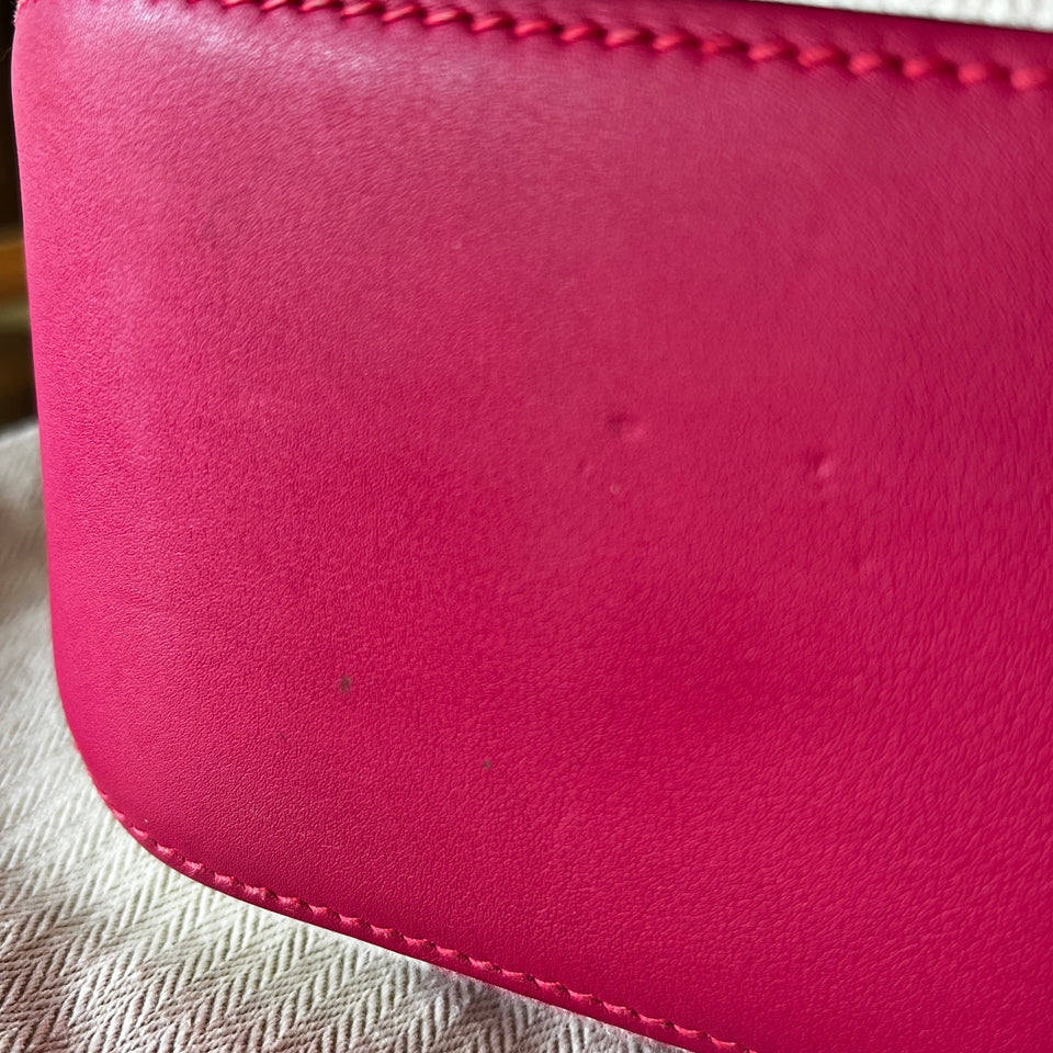 Hermes Ambie PM Framboise Toile H Veau Swift Tote