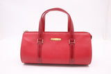 Burberry Round Handbag in Red Leather