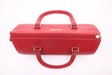 Burberry Round Handbag in Red Leather