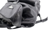 Prada Milano Double Pocket Leather Backpack Bag Black