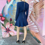 Louis Vuitton Navy Blue Long Sleeve Skater Dress - FR38 / USA 6