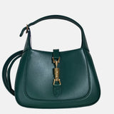 Gucci Jackie 1961 Mini Handbag in Green Leather with Adjustable Strap Giftable Condition