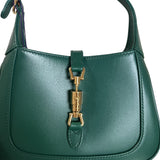 Gucci Jackie 1961 Mini Handbag in Green Leather with Adjustable Strap Giftable Condition