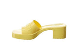 Gucci YELLOW RUBBER PLATFORM SANDALS