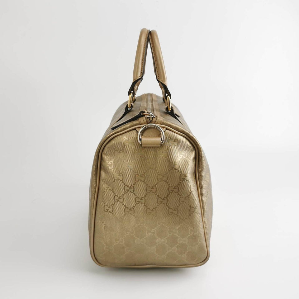 Gucci Joy Boston Bag Gold Top Handle Bag Gucci Monogram PU