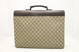 Gucci Business Case in GG Supreme Canvas and Brown Leather