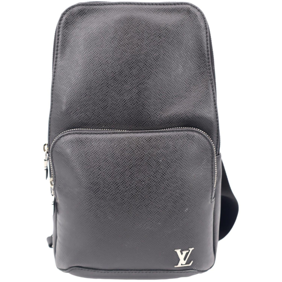 Louis Vuitton Avenue Sling Taiga Leather Backpack Bag Black