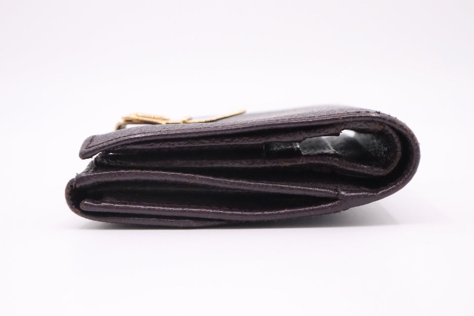 Gucci Compact Bifold Wallet in Burgundy Leather