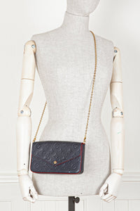 Louis Vuitton Felicie Pochette MNG Empreinte Navy Clutch