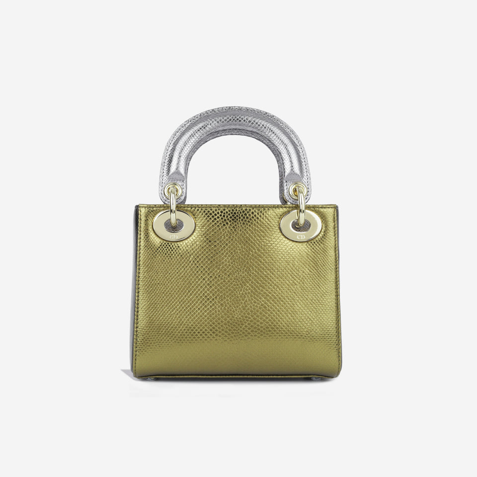Christian Dior Mini Lady Dior - Silver/Gold