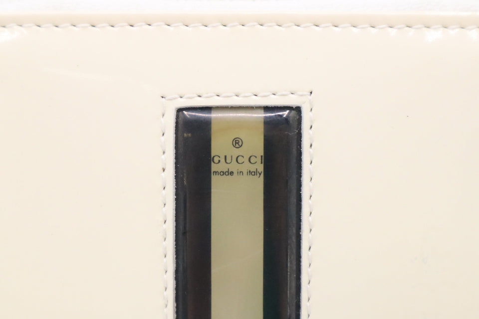 Gucci Compact Wallet in White Patent Leather