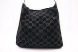 Gucci Shoulder Tote in Black GG Suede Canvas