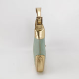 Gucci Jackie Vintage Mini Blue Nylon with Gold Leather Shoulder Bag Medium