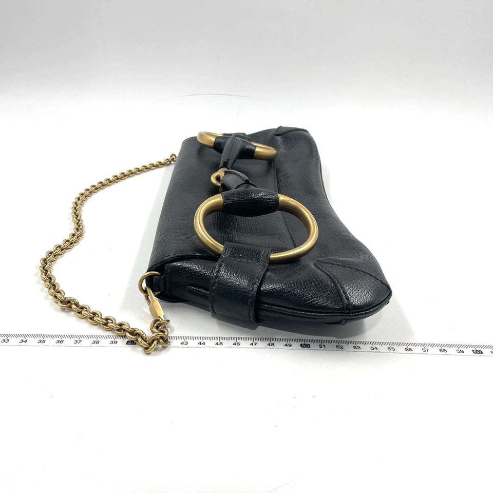 Gucci Horsebit 1955 Chain Shoulder bag Large Black Leather