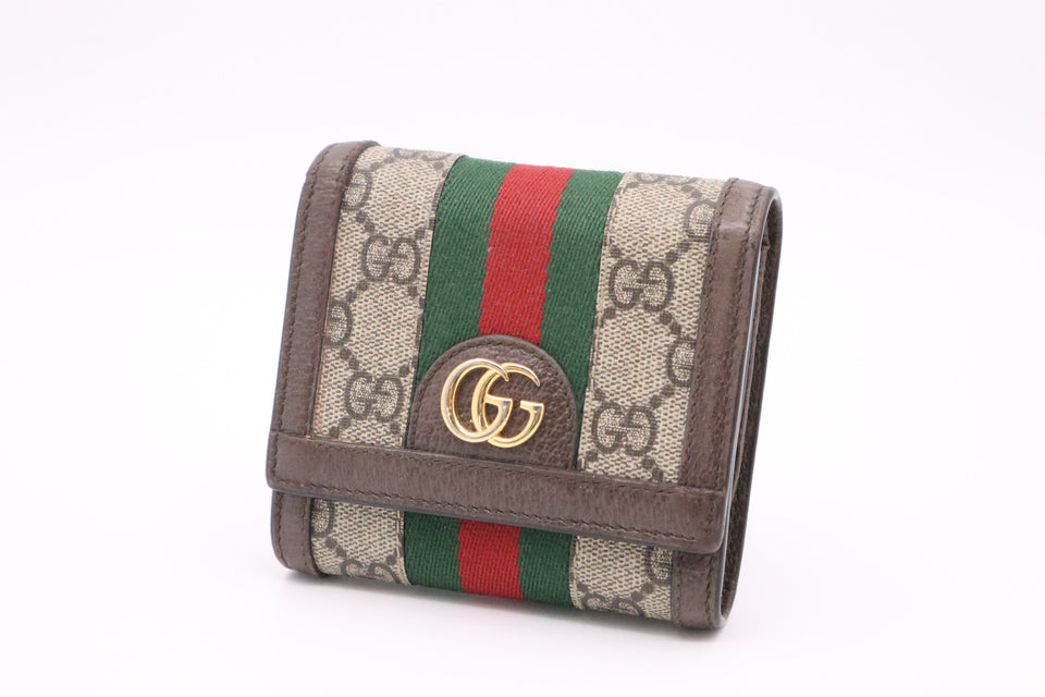 Gucci Ophidia Compact Wallet in GG Supreme Canvas