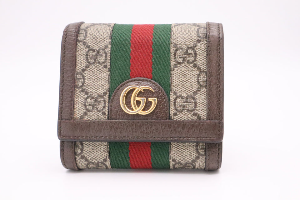 Gucci Ophidia Compact Wallet in GG Supreme Canvas