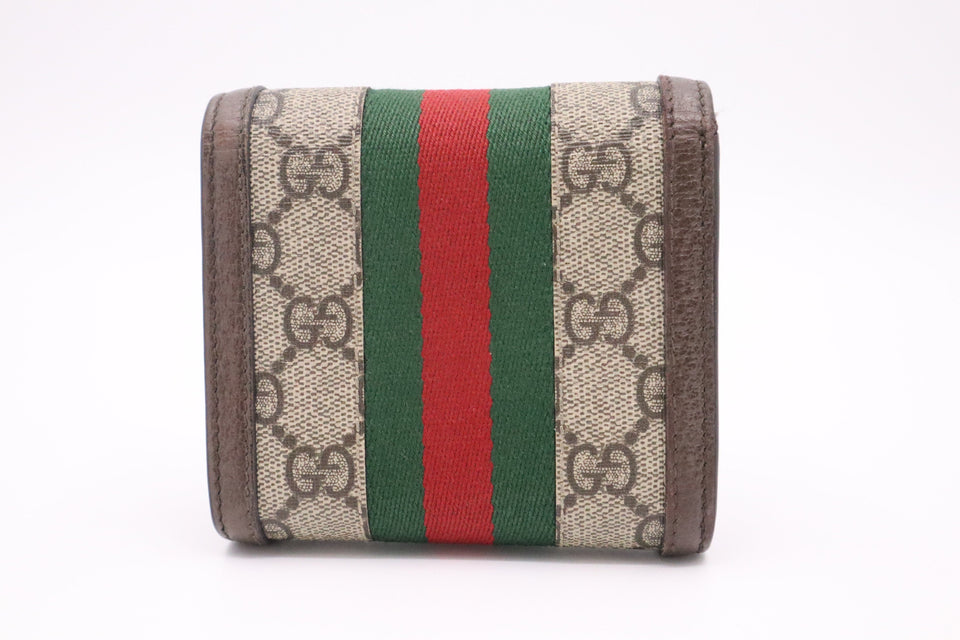 Gucci Ophidia Compact Wallet in GG Supreme Canvas