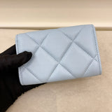 Chanel 19 Quilted Flap  Holder Blue Lambskin
