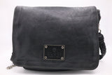 Gucci Crest Chain Messenger Bag in Black Leather