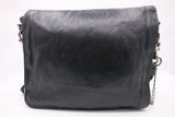 Gucci Crest Chain Messenger Bag in Black Leather