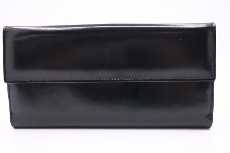 Gucci Long Wallet in Black Patent Leather