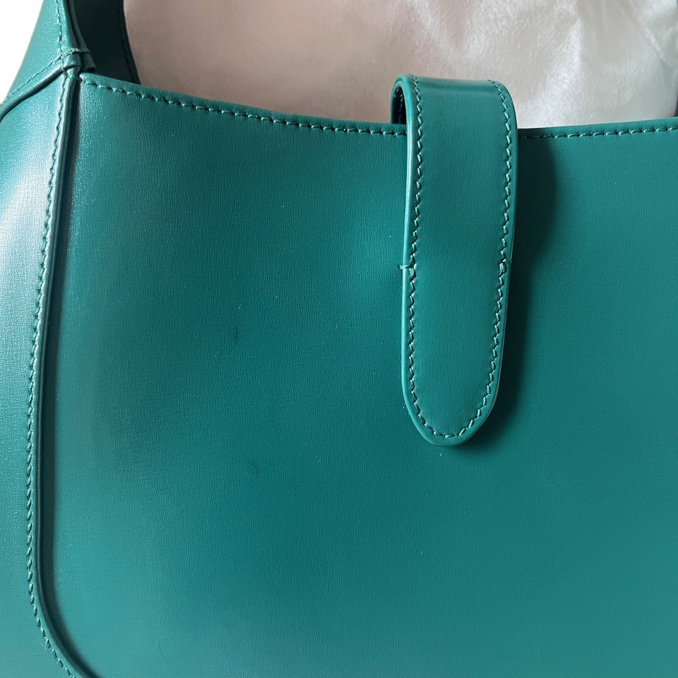 Gucci Jackie 1961 Green Leather Bag Small with Adjustable Strap