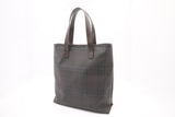 Burberry Tote in Dark Brown Checked Canvas