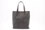 Burberry Tote in Dark Brown Checked Canvas