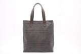 Burberry Tote in Dark Brown Checked Canvas
