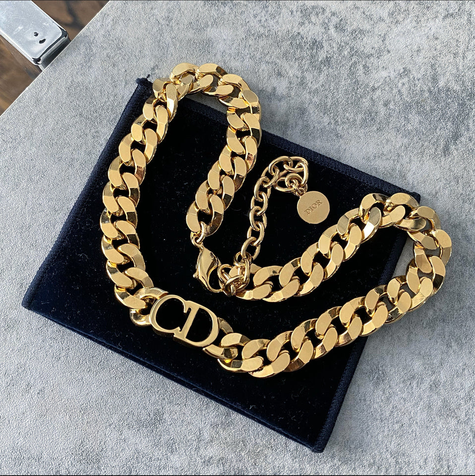 Dior Danseuse Etoile CD Goldtone Chain Choker