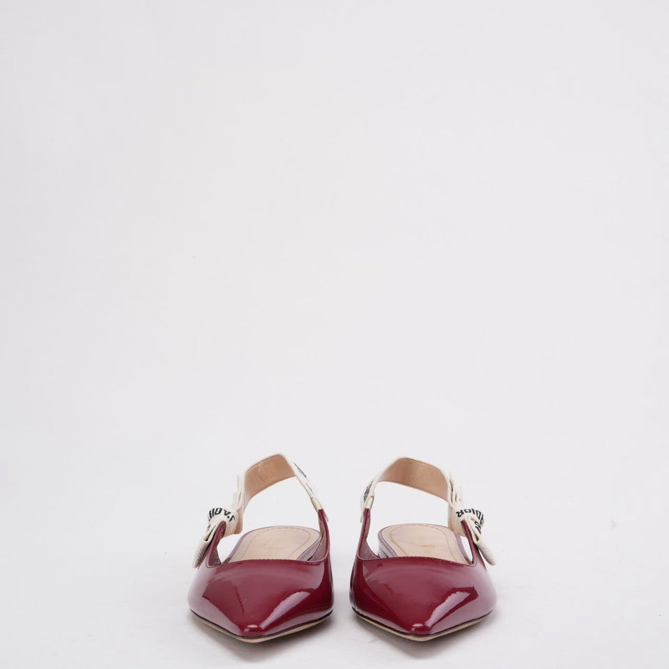 Christian Dior J'ADior Slingback Pumps in Burgundy Patent 39.5