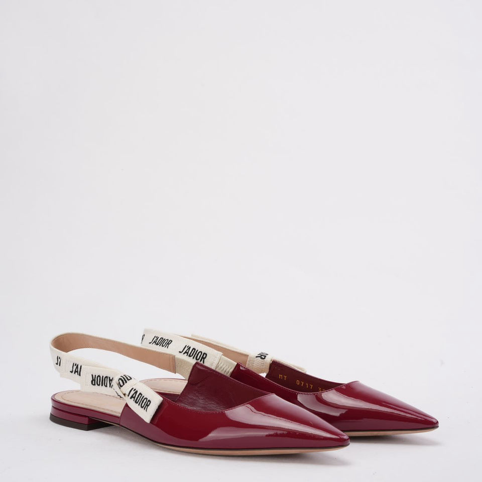 Christian Dior J'ADior Slingback Pumps in Burgundy Patent 39.5