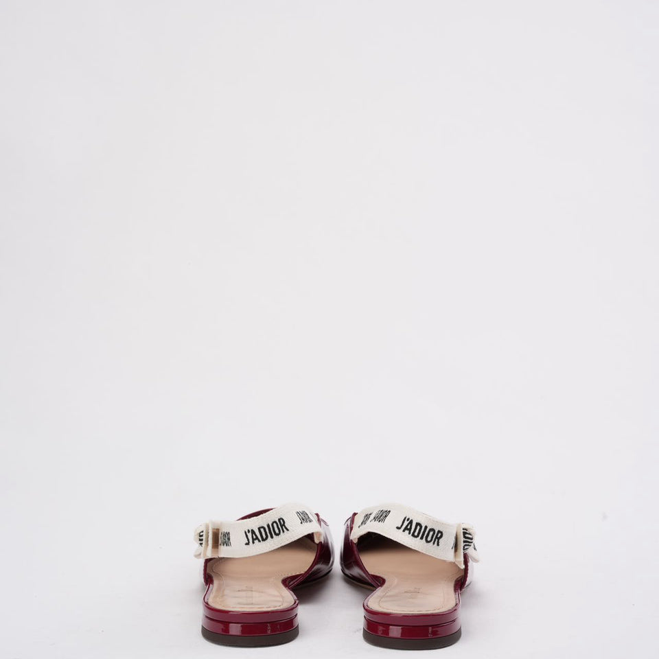 Christian Dior J'ADior Slingback Pumps in Burgundy Patent 39.5