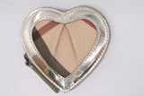 Burberry Heart Coin Case in Nova Check and Silver Leather