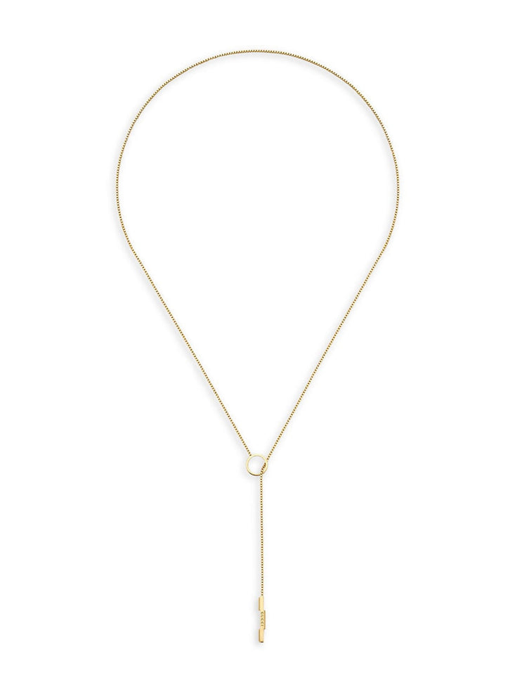 Gucci LINK TO LOVE LARIAT 18K GOLD NECKLACE