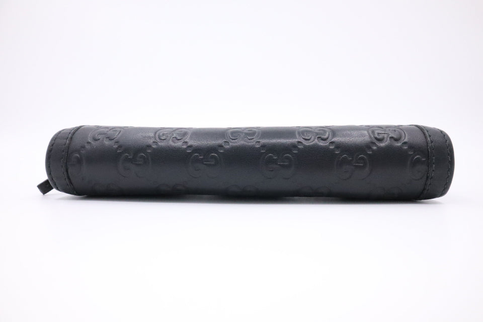 Gucci Continental Wallet in Black Guccissima Leather