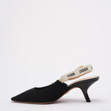 Christian Dior Black Fabric J'aDior Slingback Pumps Size 38 D