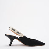 Christian Dior Black Fabric J'aDior Slingback Pumps Size 38 D