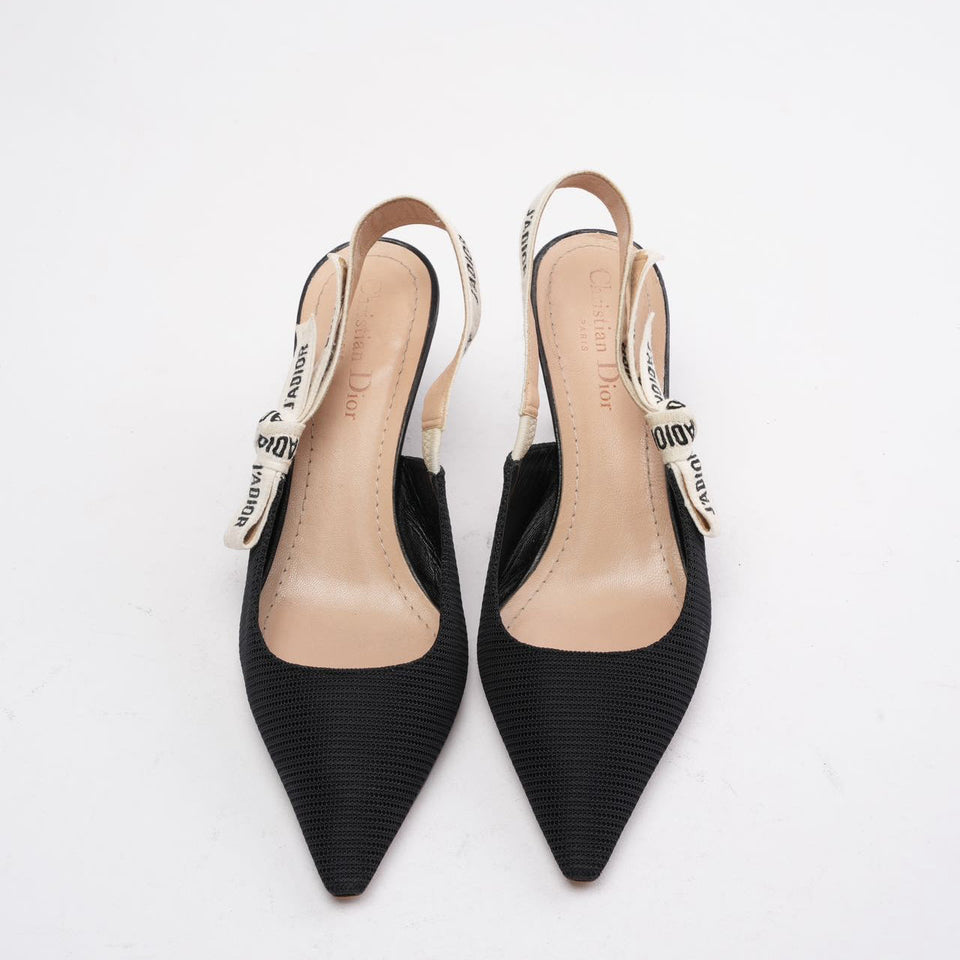 Christian Dior Black Fabric J'aDior Slingback Pumps Size 38 D