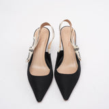 Christian Dior Black Fabric J'aDior Slingback Pumps Size 38 D