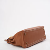 Hermes Kelly 32 cm Bag in Golden Clemence Leather with Golden Hardware 2015