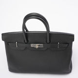 Hermes Black Birkin 35 Retourne Togo Leather Bag with Palladium Hardware 2015