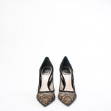 Dior Black Lace and Suede Pointed Toe Pumps Size 38.5
