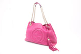 Gucci Soho Chain Shoulder Bag in Pink Leather