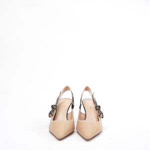 Dior J'ADior Slingback Pumps in Beige Two-Tone Fabric 39D